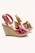 Load image into Gallery viewer, ATTIRE-08 BIG RIBBON DECOR ESPADRILLES WEDGE HEELS