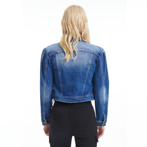 Puffy Sleeve Denim Jacket