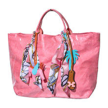 Load image into Gallery viewer, Faux Leather Designer Sandal w/ Scarf Bag Charms