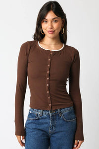 Saige Button Top