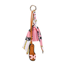 Load image into Gallery viewer, Faux Leather Designer Sandal w/ Scarf Bag Charms