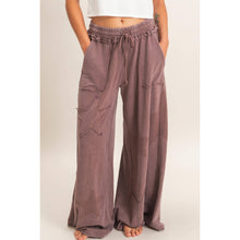 Load image into Gallery viewer, Mineral Wash Star Patch And Print Wide Leg Pants