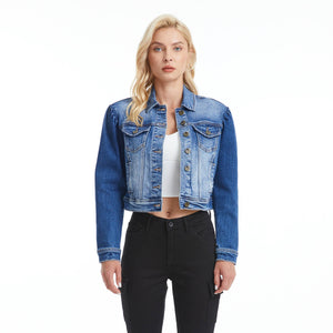 Puffy Sleeve Denim Jacket