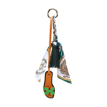 Load image into Gallery viewer, Faux Leather Designer Sandal w/ Scarf Bag Charms