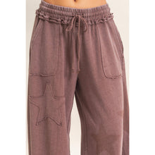 Load image into Gallery viewer, Mineral Wash Star Patch And Print Wide Leg Pants