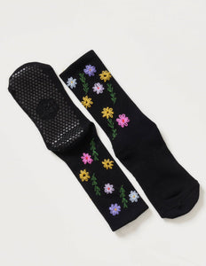 Wild Flower Pilates Grip Socks