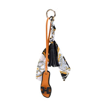 Load image into Gallery viewer, Faux Leather Designer Sandal w/ Scarf Bag Charms