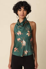 Load image into Gallery viewer, Jasmin Floral Halter Satin Top