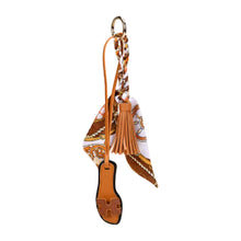 Load image into Gallery viewer, Faux Leather Designer Sandal w/ Scarf Bag Charms