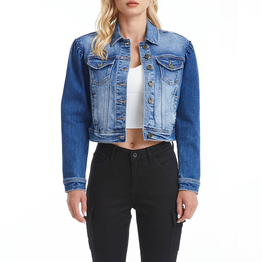 Puffy Sleeve Denim Jacket