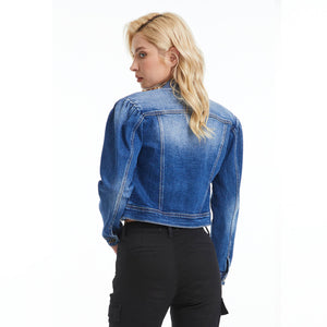 Puffy Sleeve Denim Jacket