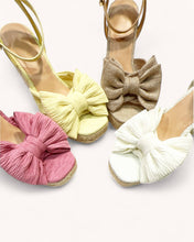Load image into Gallery viewer, ATTIRE-08 BIG RIBBON DECOR ESPADRILLES WEDGE HEELS