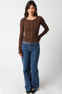 Saige Button Top