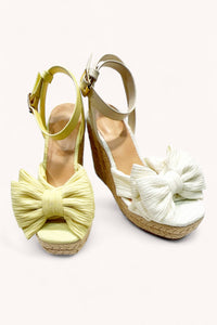 ATTIRE-08 BIG RIBBON DECOR ESPADRILLES WEDGE HEELS