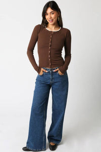 Saige Button Top