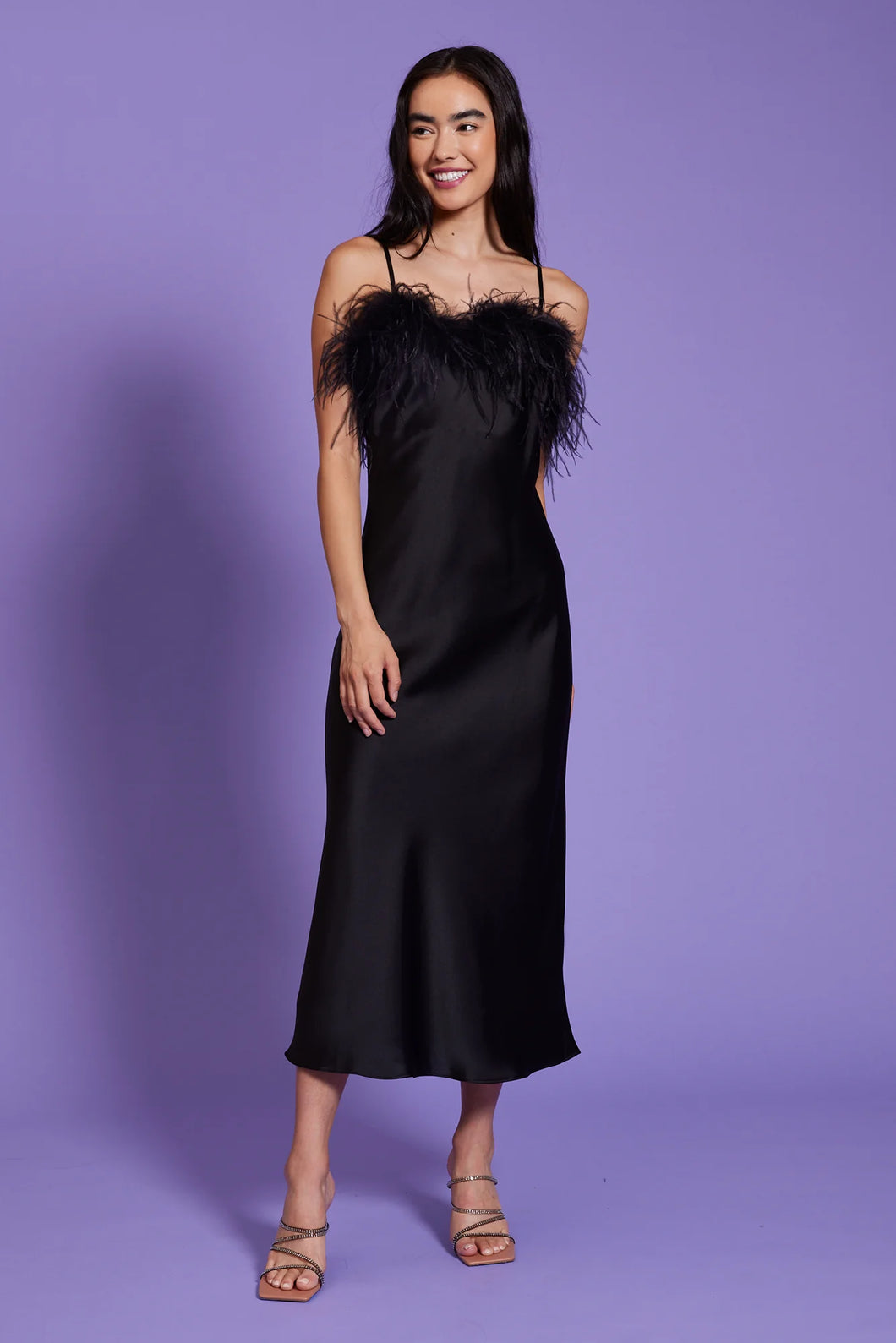 Lucy Paris - Flora Feather Slip Dress