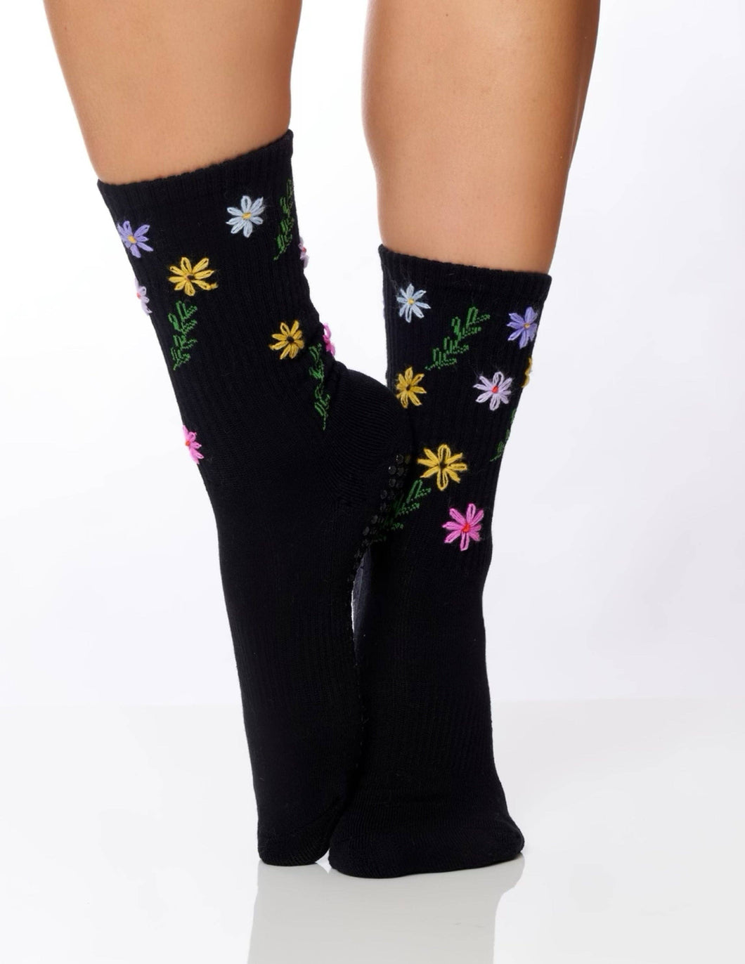 Wild Flower Pilates Grip Socks