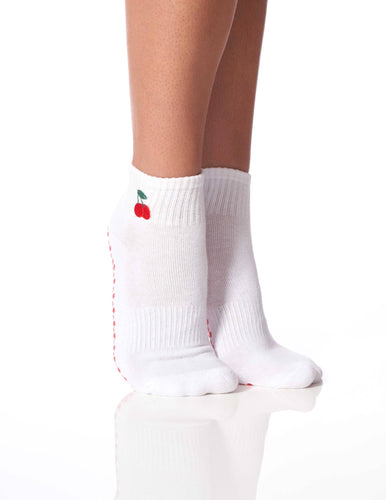 Cherry Pilates Grip Socks