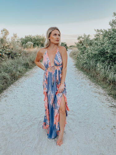 Tie Dye Peek-a-Boo Maxi