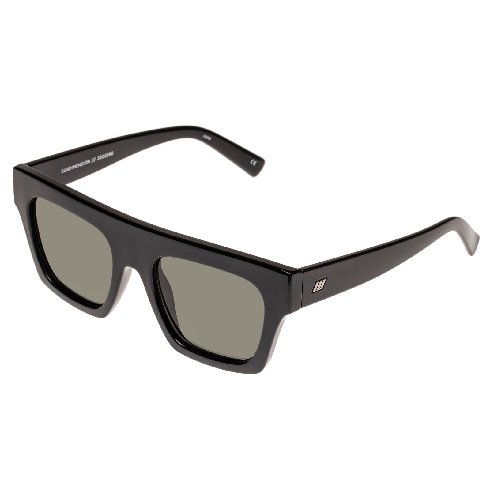 Le Specs Subdimension Sunglasses Oh Damn! Black Uni-Sex Rectangle Sunglasses | Le Specs main image 3