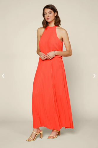 Pleated Halter Maxi Dress